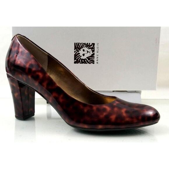 AK Anne Klein Iflex RAVA Pumps Heels Brown Multi Patent Size 7.5 New / Display - Picture 3 of 9